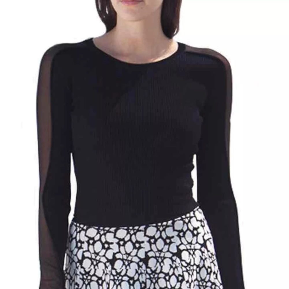Stella & Jamie Arkane Long Sleeve Crop Top