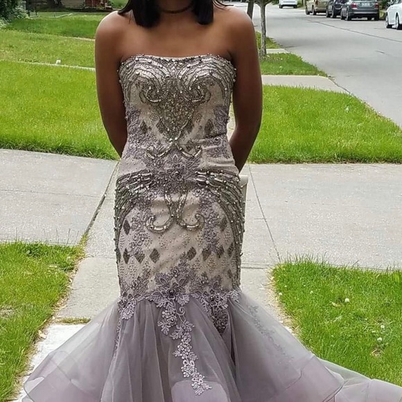 Jovani 62750 Long Deep V-neck Mermaid Prom Dress