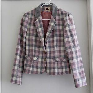 Vintage Tweed Checkered Blazer