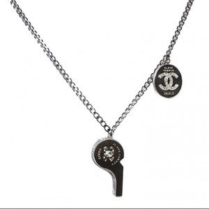 Used Channel  crystal whistle pedant necklace