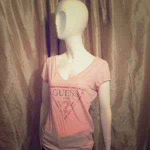 Guess distressed logo top