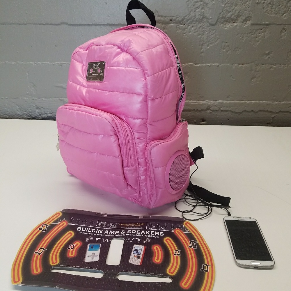 FI-HI STEREO SPEAKERBAG "PINK PUFFY PACK"