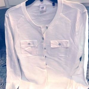 White Crew Neck Cardigan