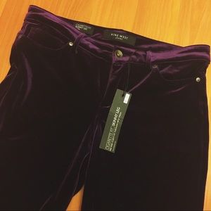 Nine West Velvet Cigarette Fit Skinny Pants NWT