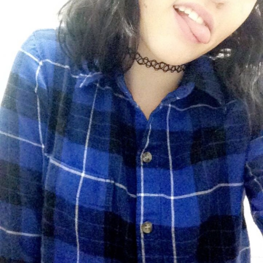 Blue and black flannel