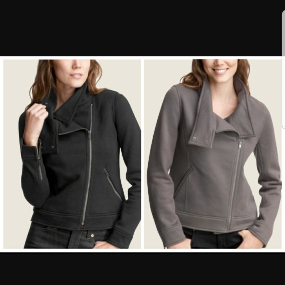 GAP Grey Moto Coat Sweater Jacket sz S