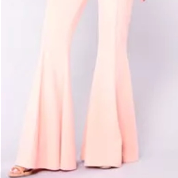 light pink flare pants
