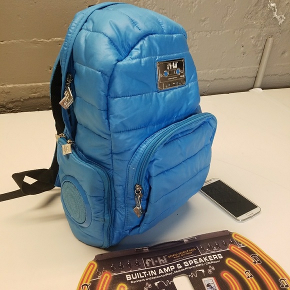 FI-HI STEREO SPEAKERBAG "BLUE PUFFY PACK" - Picture 2 of 5