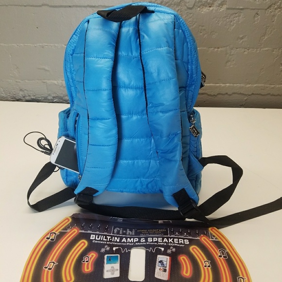 FI-HI STEREO SPEAKERBAG "BLUE PUFFY PACK" - Picture 4 of 5