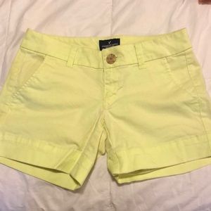 AE neon yellow midi Bermuda shorts