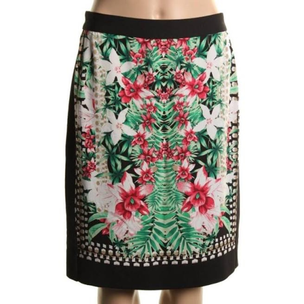 Tropical Floral Print Skirt