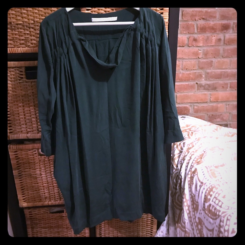 And Other Stories 100% silk olive green dress