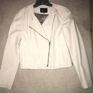 White faux leather jacket