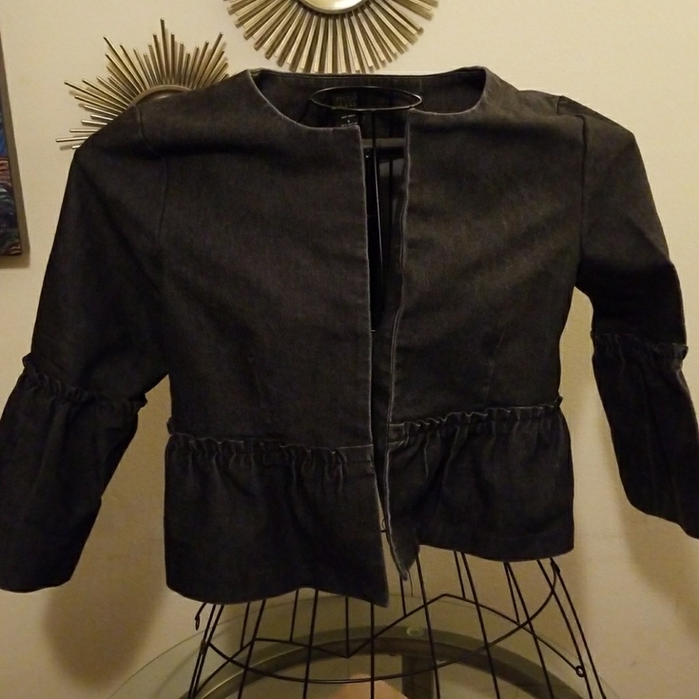 Jean Jacket with ruffle details