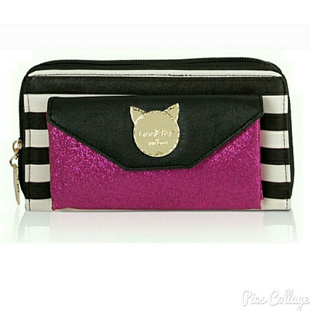 Betsey Johnson Pink and Black Wallet - NWT