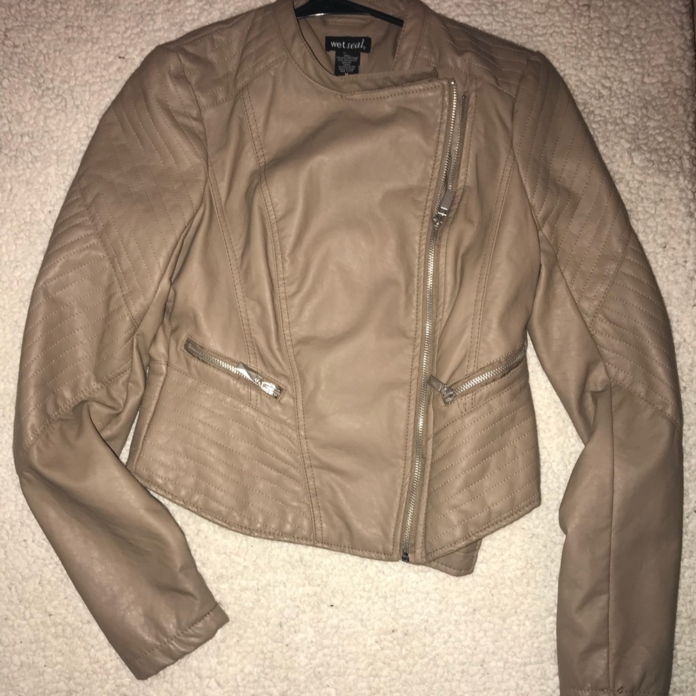 Wet Seal Tan faux leather jacket