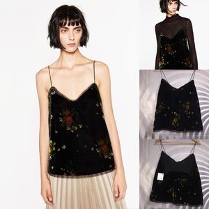 Printed Velvet Camisole Top