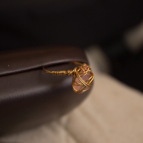 Handmade Wire Ring w/ Gem - Picture 2 of 2