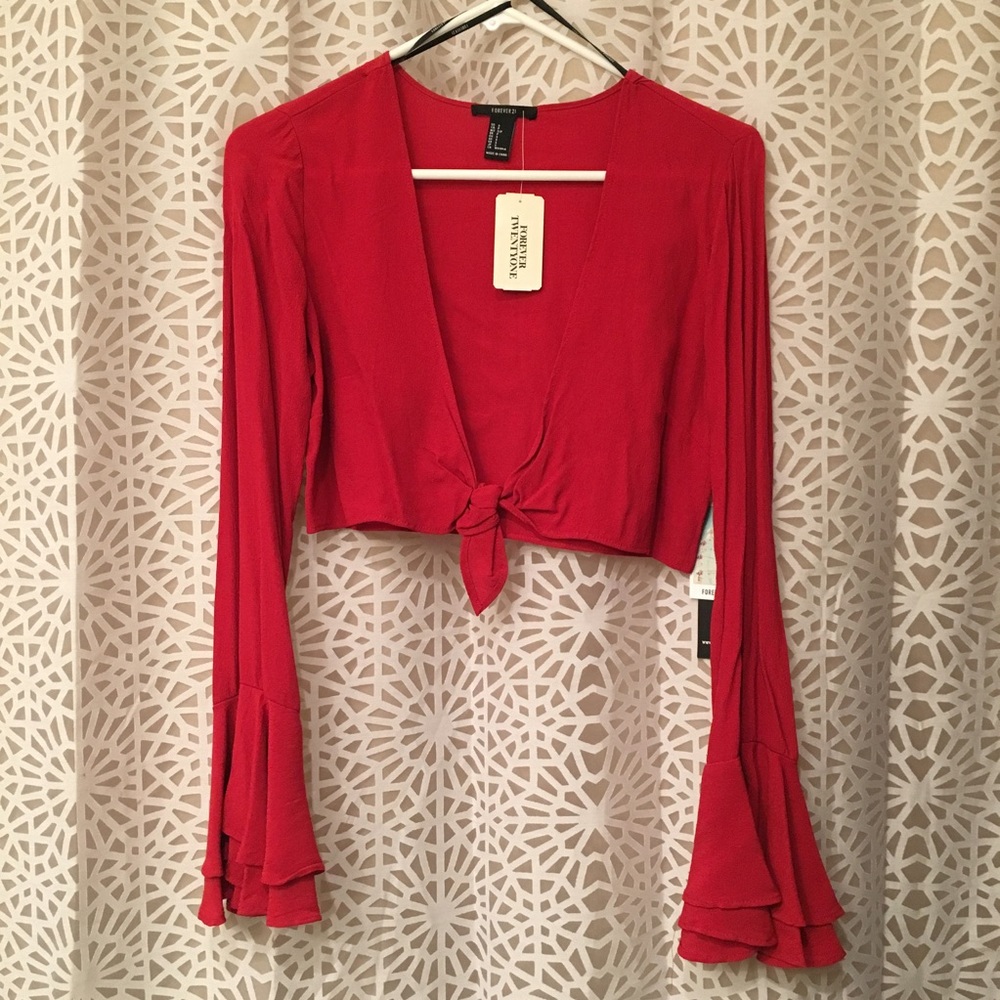 NWT red crop top