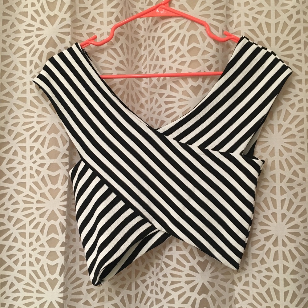 NWT striped crop top
