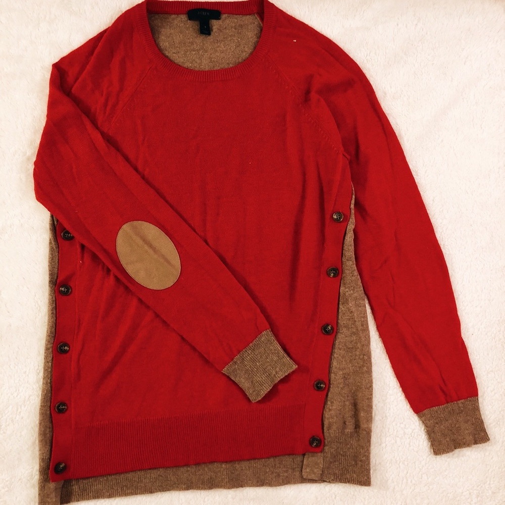 J. Crew Colorblocked Side Button Sweater