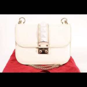 Valentino Rockstud Leather Crossbody - White