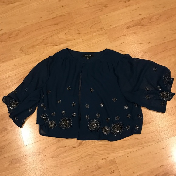 Forever21 Chiffon beaded jeweled shawl/cardigan - Picture 4 of 6