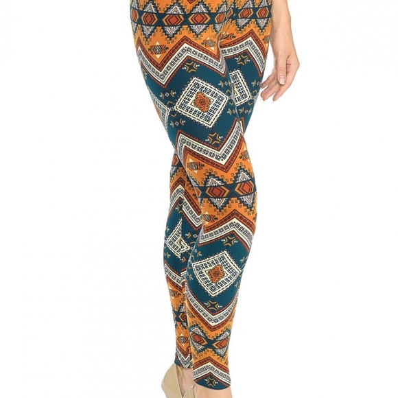 Y2K Chevron Loud Print Leggings Stretch Pants Womens Size S M L Pink Owl Apparel - Picture 3 of 4