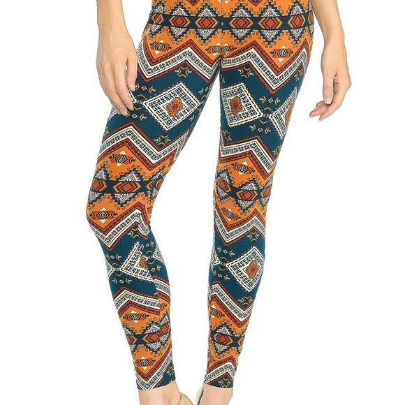 Y2K Chevron Loud Print Leggings Stretch Pants Womens Size S M L Pink Owl Apparel - Picture 2 of 4