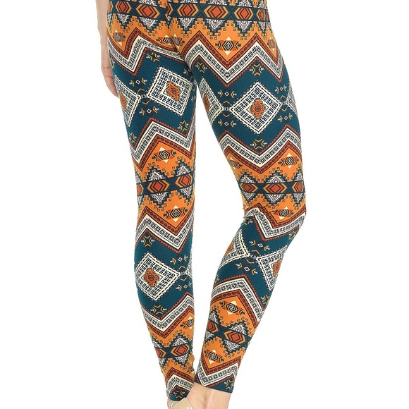 Y2K Chevron Loud Print Leggings Stretch Pants Womens Size S M L Pink Owl Apparel - Picture 4 of 4