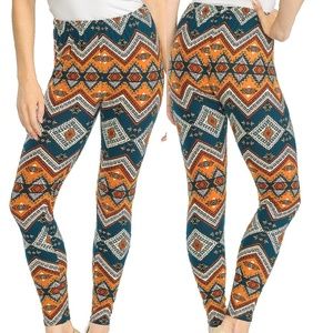 Y2K Chevron Loud Print Leggings Stretch Pants Womens Size S M L Pink Owl Apparel