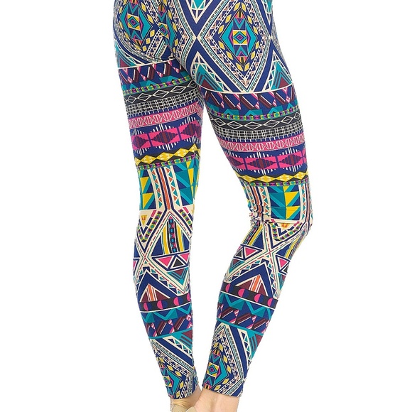 Y2K Chevron Color Festival Leggings Stretch Pants Size S M L Pink Owl Apparel - Picture 4 of 4