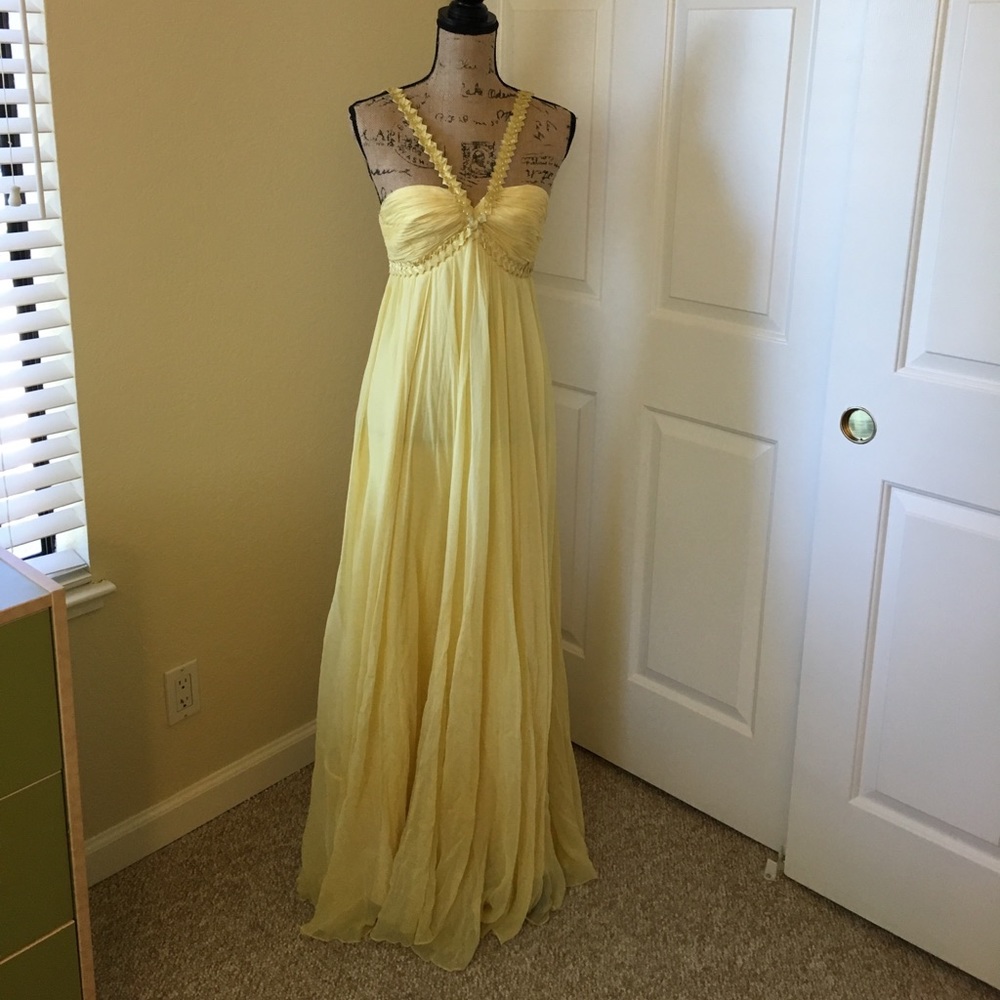 NWT BCBG Yellow Silk Dress Size 4