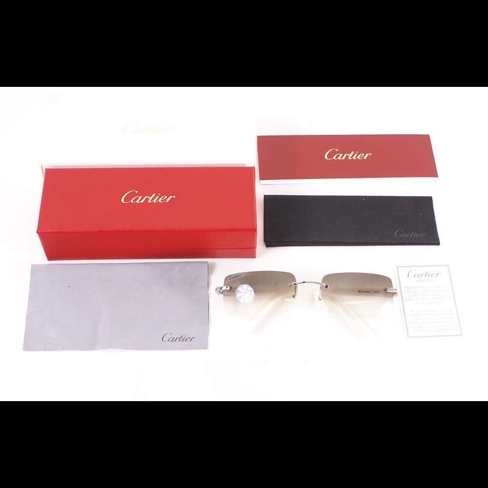 Cartier C Decor Sunglasses - Grey/White
