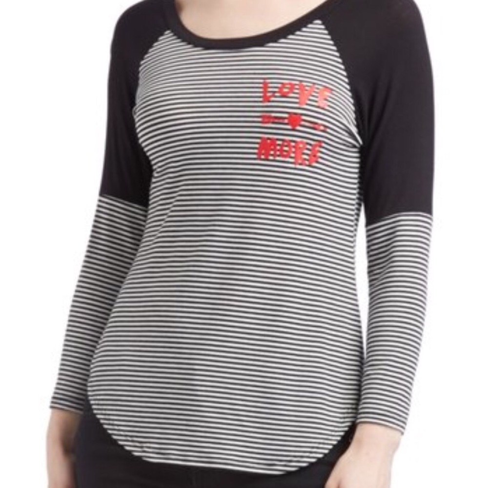 Love more black white long sleeved  tee