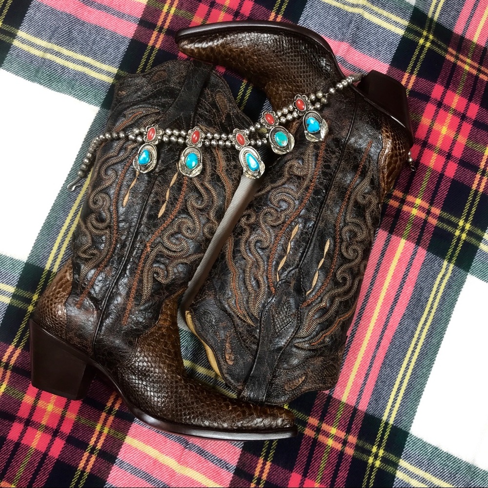 Corral Python Brown Boots - image 1