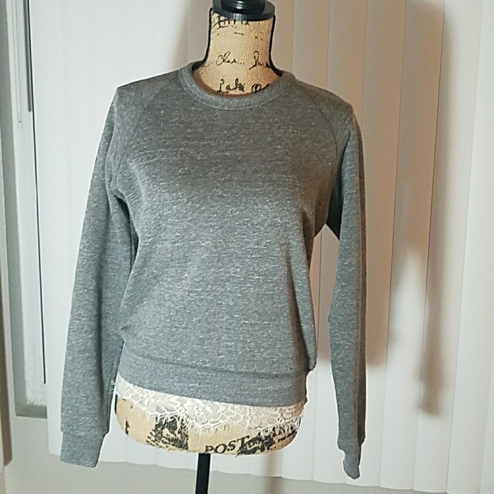 Top shop sweatshirt with lace trim