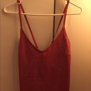 Burnt orange leather camisole