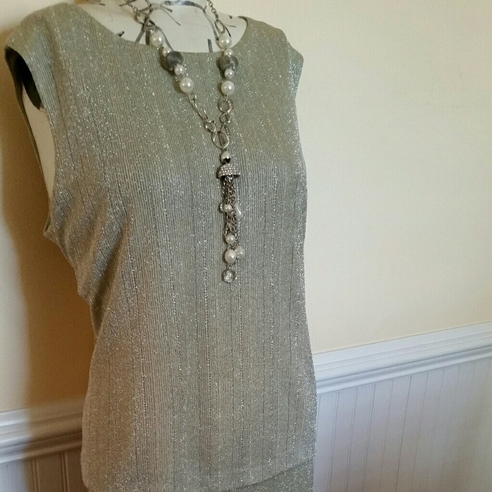 Silver metallic formal dress
