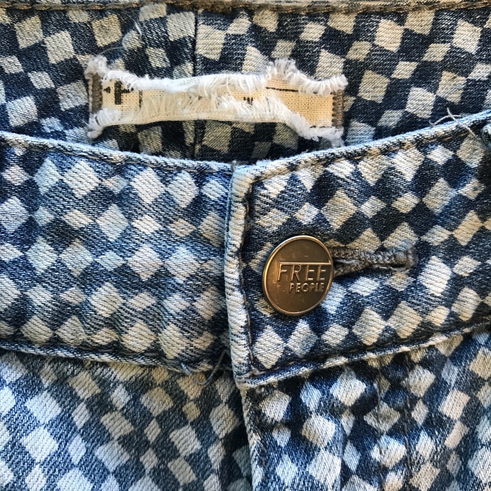 Free People Denim Pattern Pants