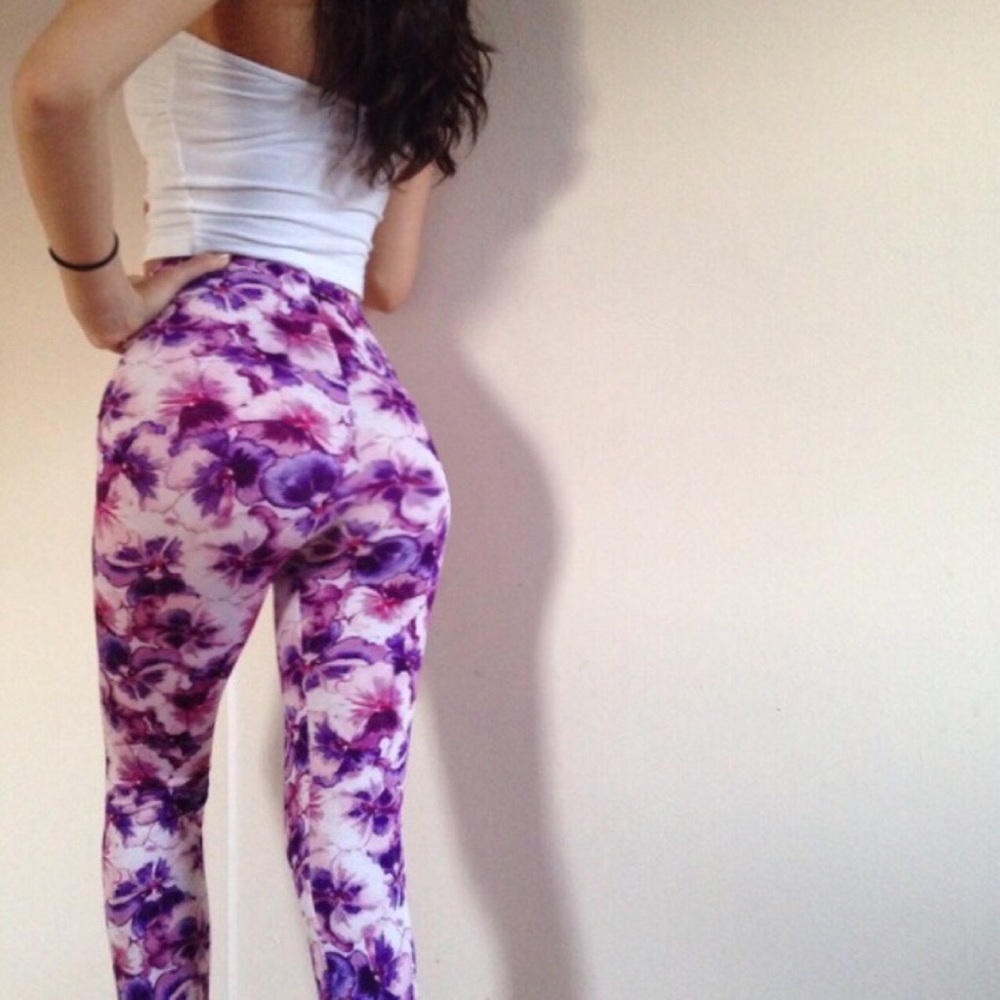 Floral Print Leggings (Nylon)