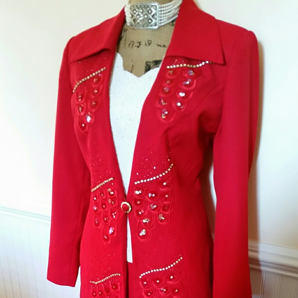 Christmas red 2 piece suit