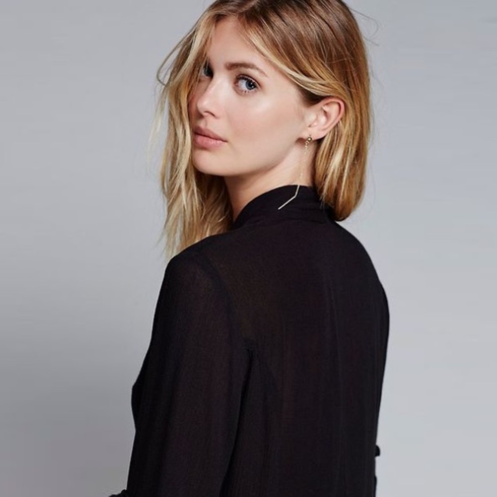 Tie Neck Tunic DRESS Last Rose Black - Picture 5 of 5