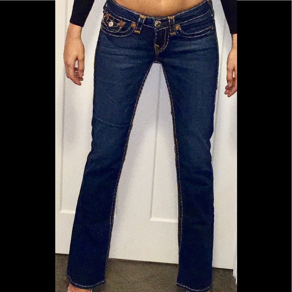 NWOT wide leg low True Religion wide stitch jeans - Picture 7 of 8