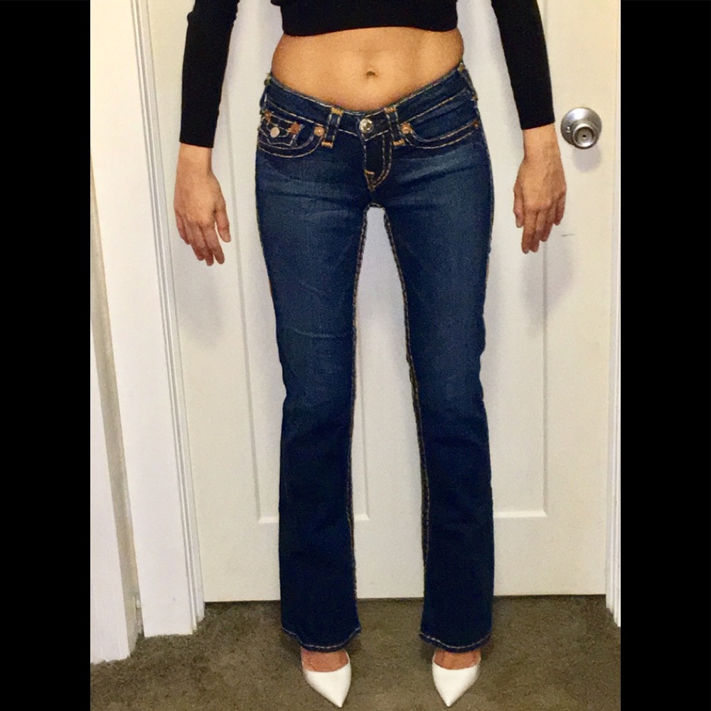 NWOT wide leg low True Religion wide stitch jeans - Picture 3 of 8