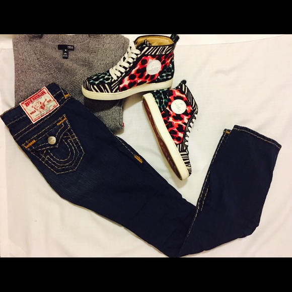 NWOT wide leg low True Religion wide stitch jeans - Picture 5 of 8