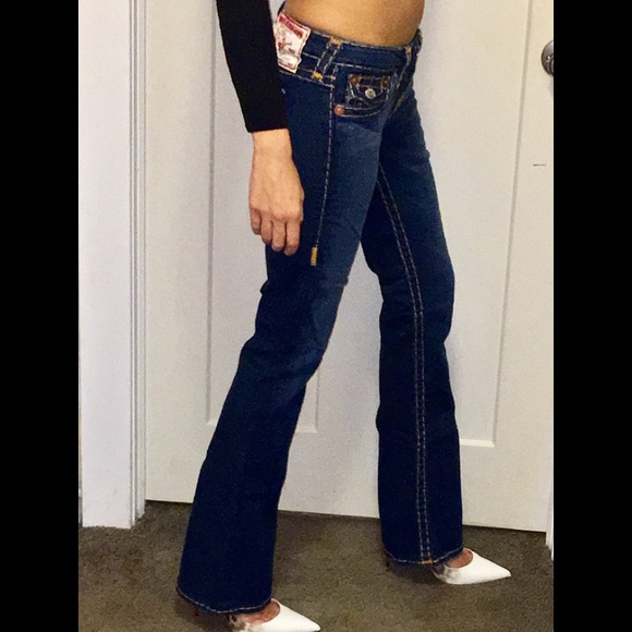 NWOT wide leg low True Religion wide stitch jeans - Picture 4 of 8