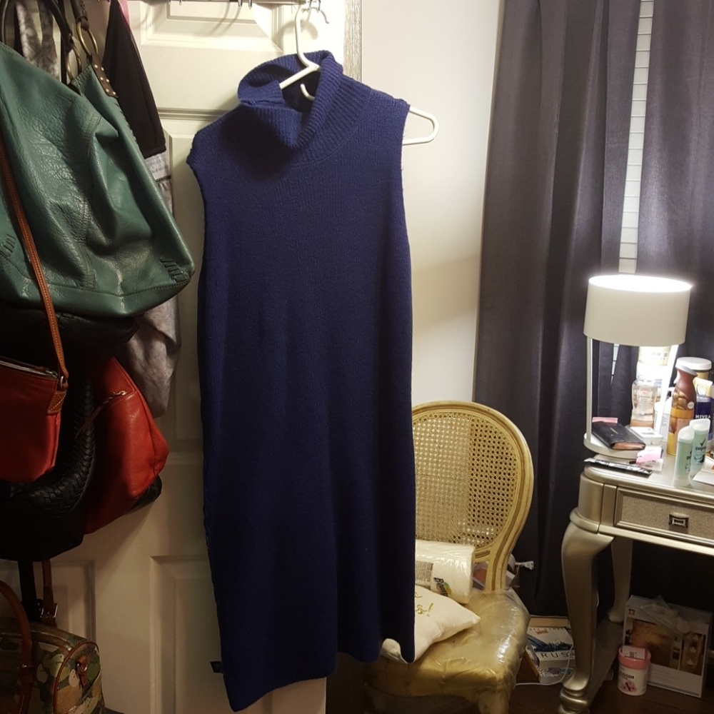 Cow neck sweater dress
