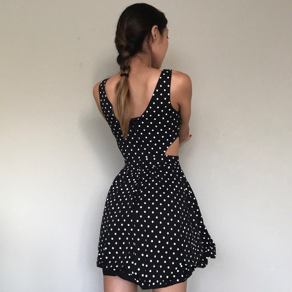 Polka Dot Cut Out Dress