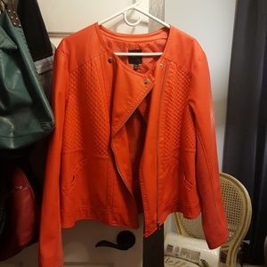 Mixed leather jacket